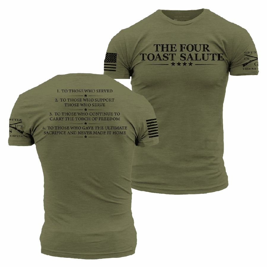 The Four Toast Salute T-Shirt - Military Green