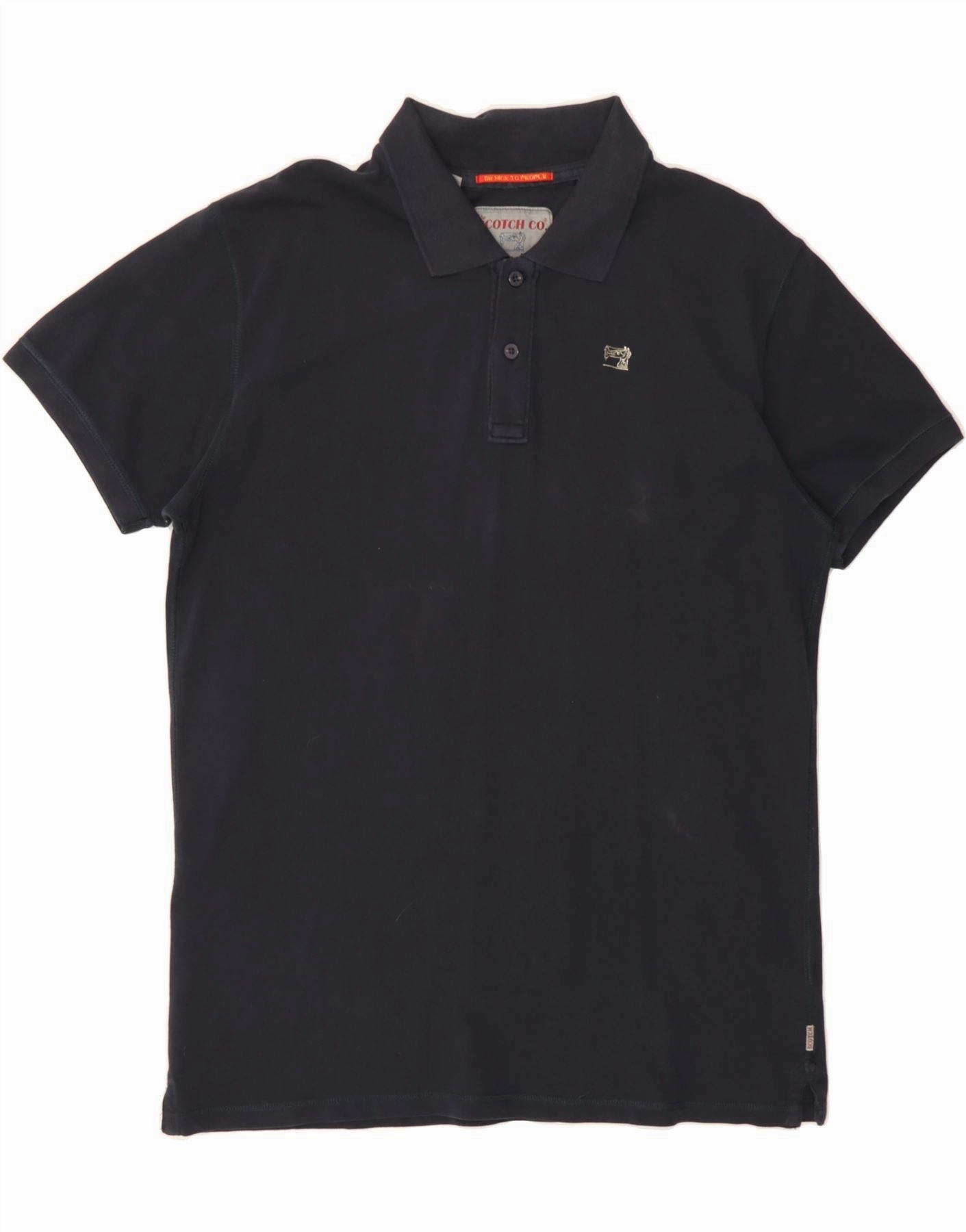 THE SCOTCH HOUSE Mens Polo Shirt 2XL Navy Blue Cotton
