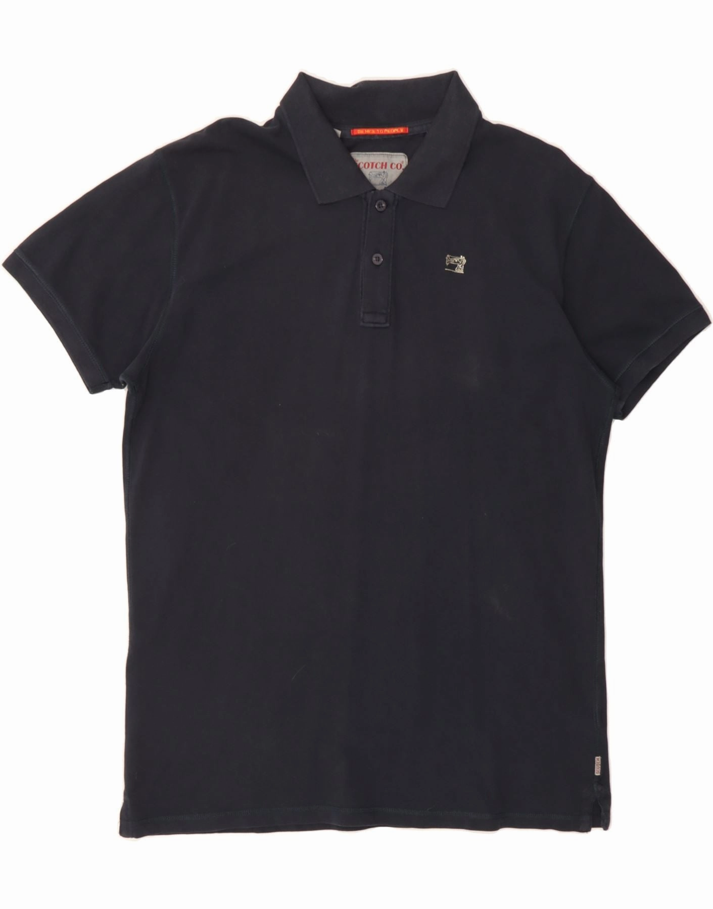THE SCOTCH HOUSE Mens Polo Shirt 2XL Navy Blue Cotton