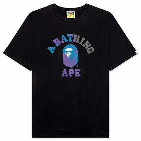 Tie Dye College Tee - Black/Black