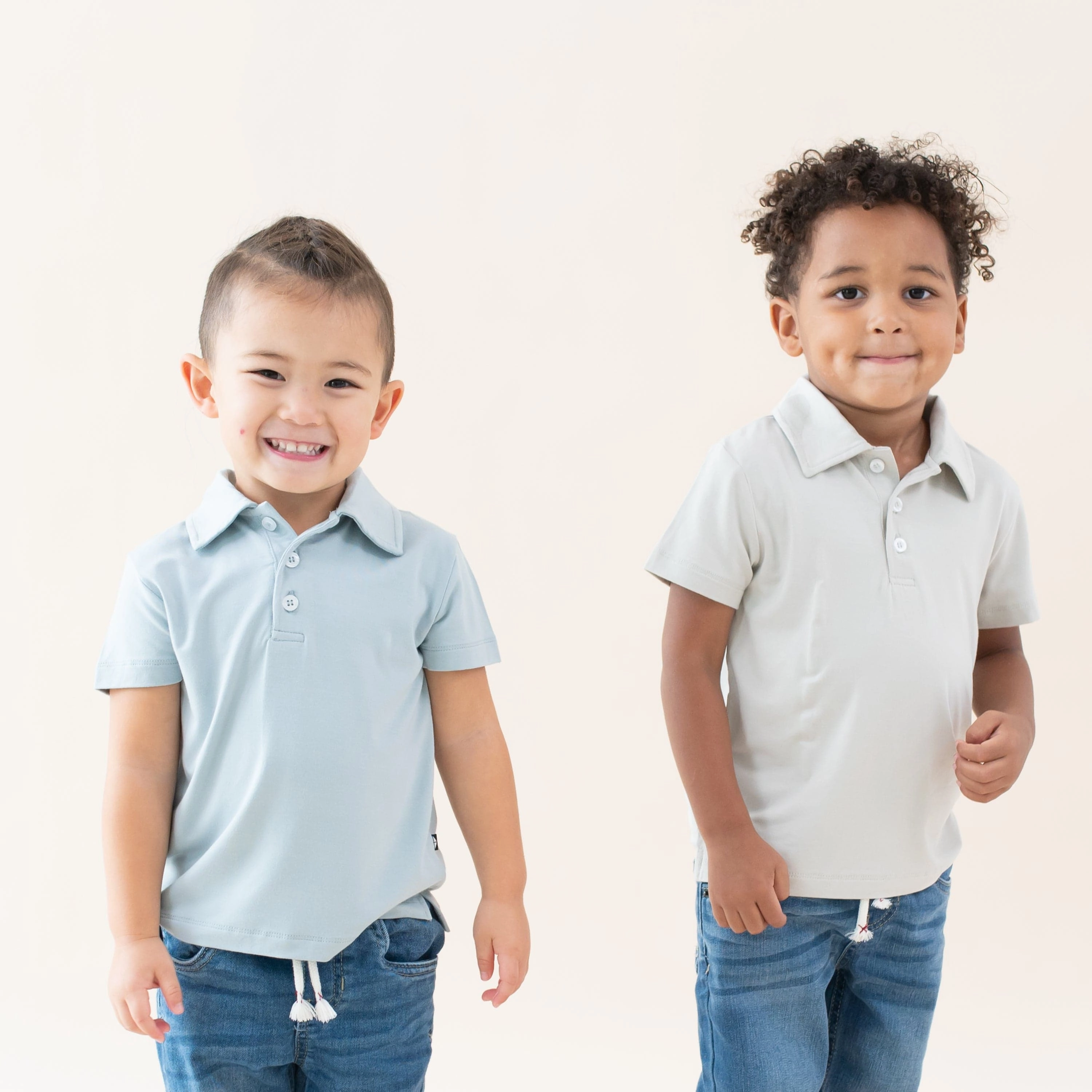 Toddler Short Sleeve Polo in Oat