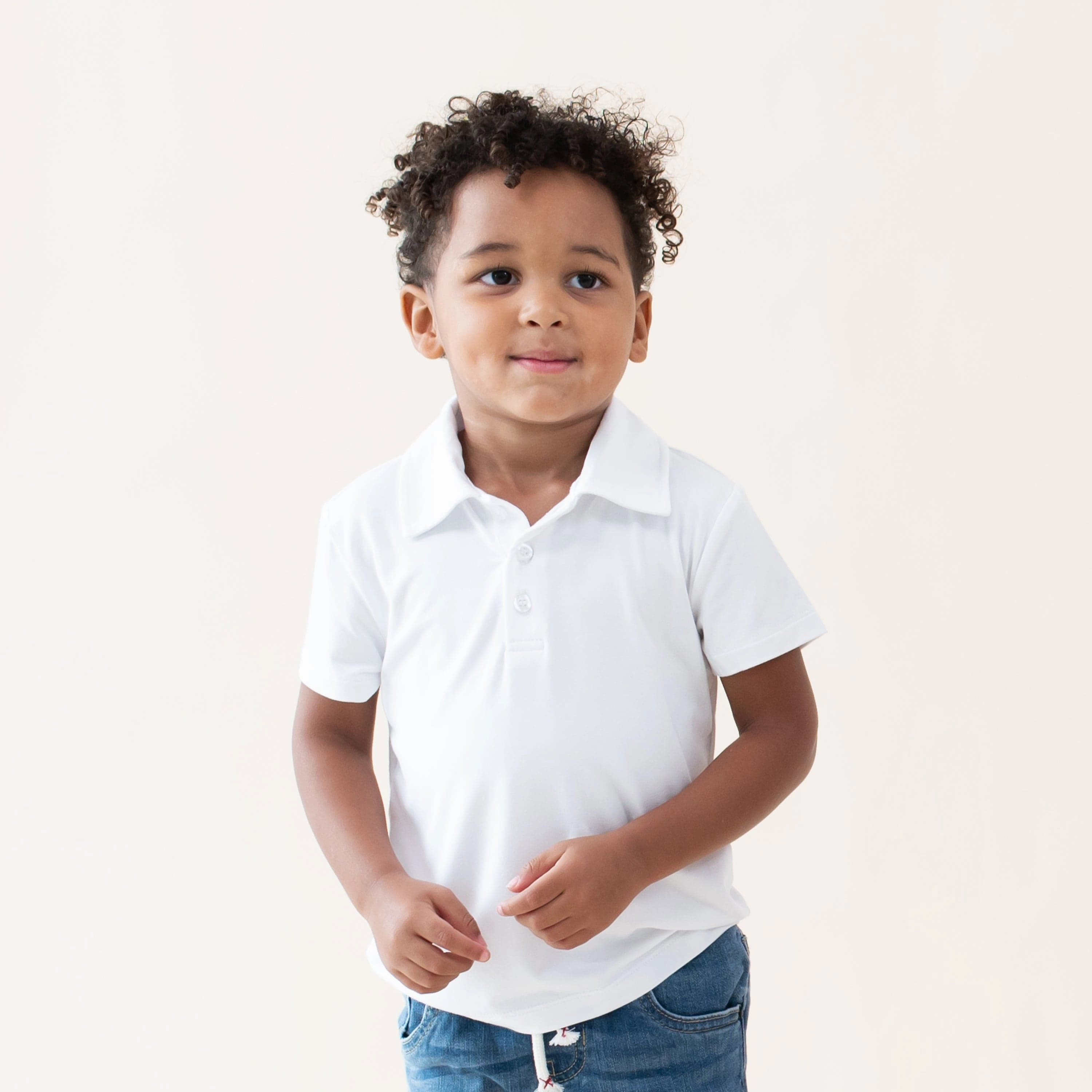 Toddler Short Sleeve Polo in Snow