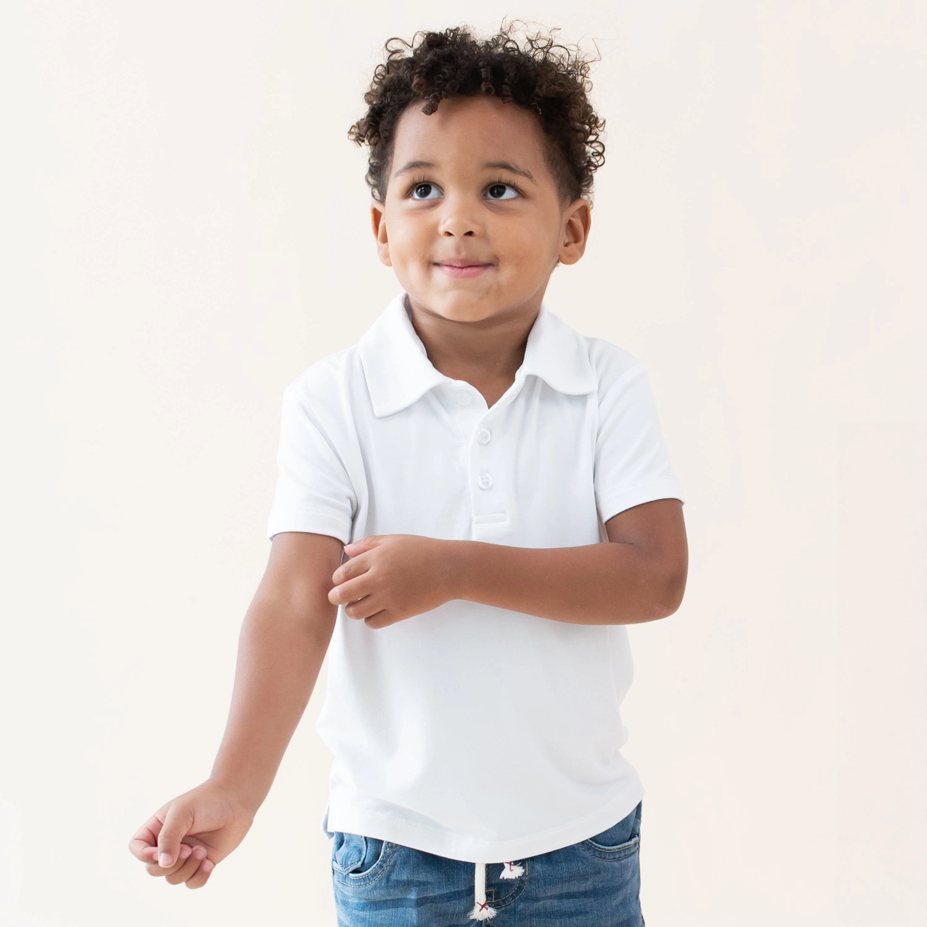 Toddler Short Sleeve Polo in Snow