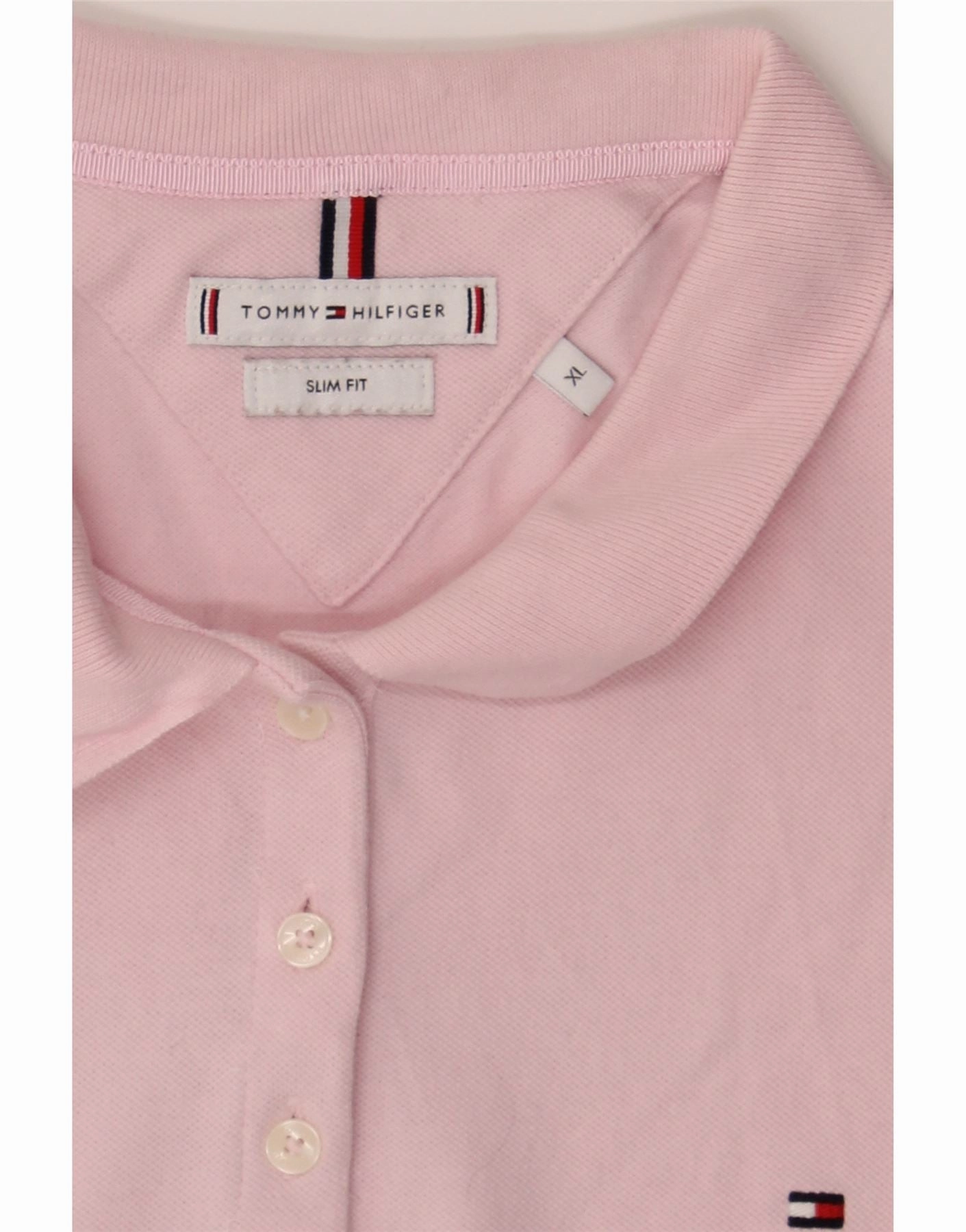 TOMMY HILFIGER Womens Slim Fit Sleeveless Polo Shirt UK 18 XL Pink