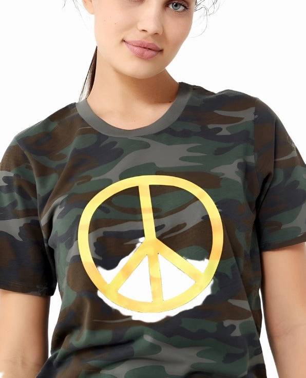Truly Madly Deeply Camo Peace Tee
