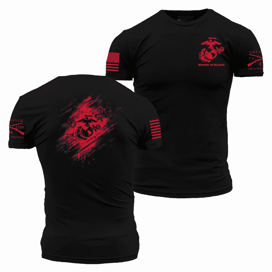USMC - Bound In Blood T-Shirt - Black