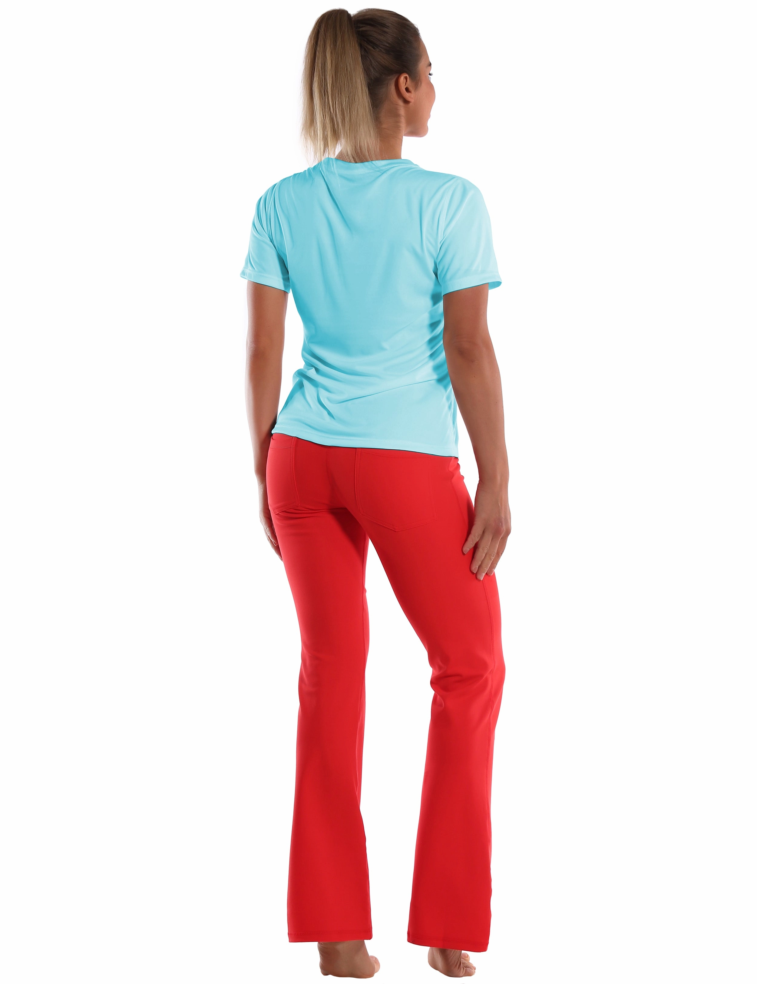 V-Neck Short Sleeve Athletic Shirts blue_Tall Size
