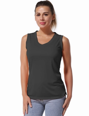 V Neck Sleeveless Athletic Shirts shadowcharcoal_Tall Size