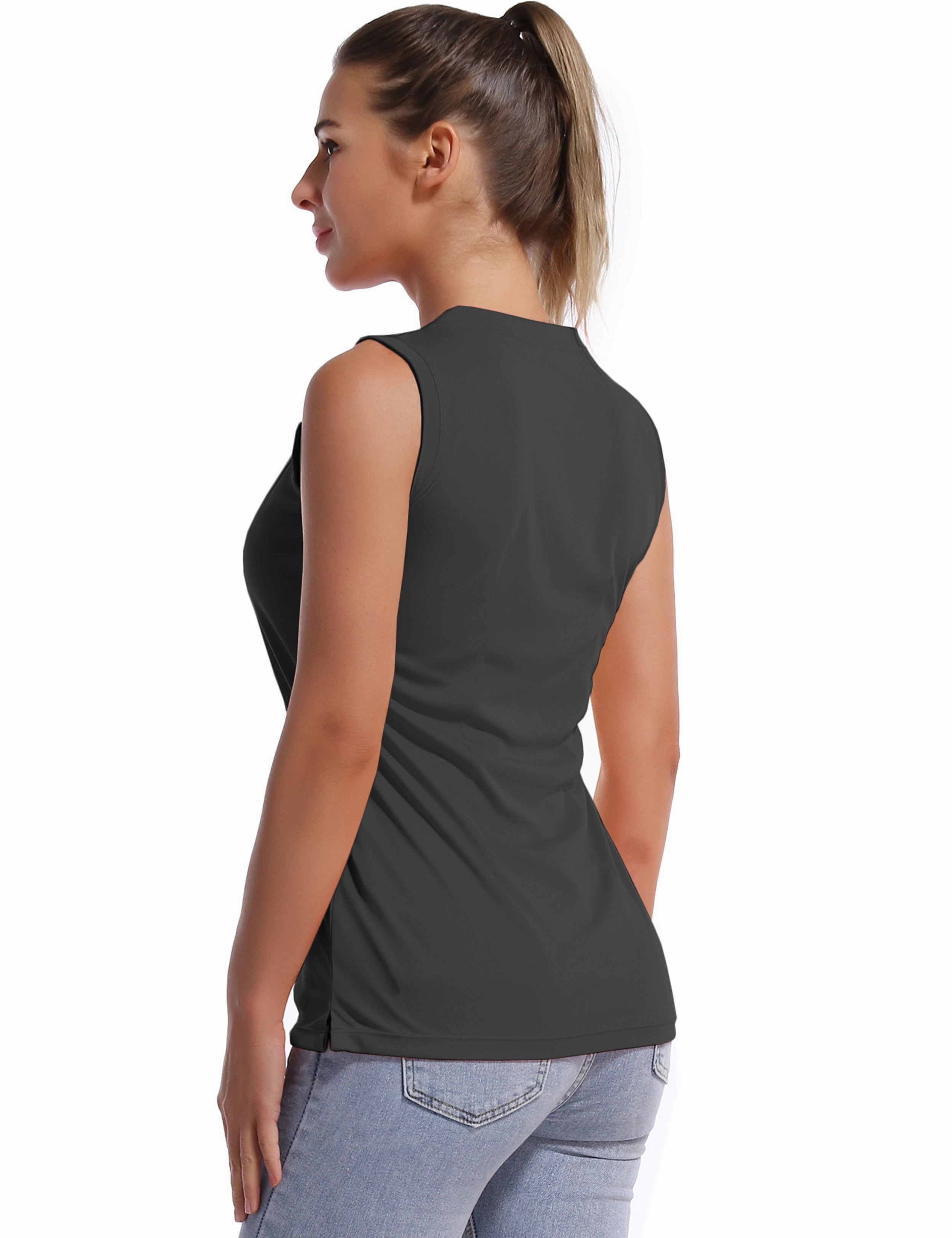 V Neck Sleeveless Athletic Shirts shadowcharcoal_Tall Size