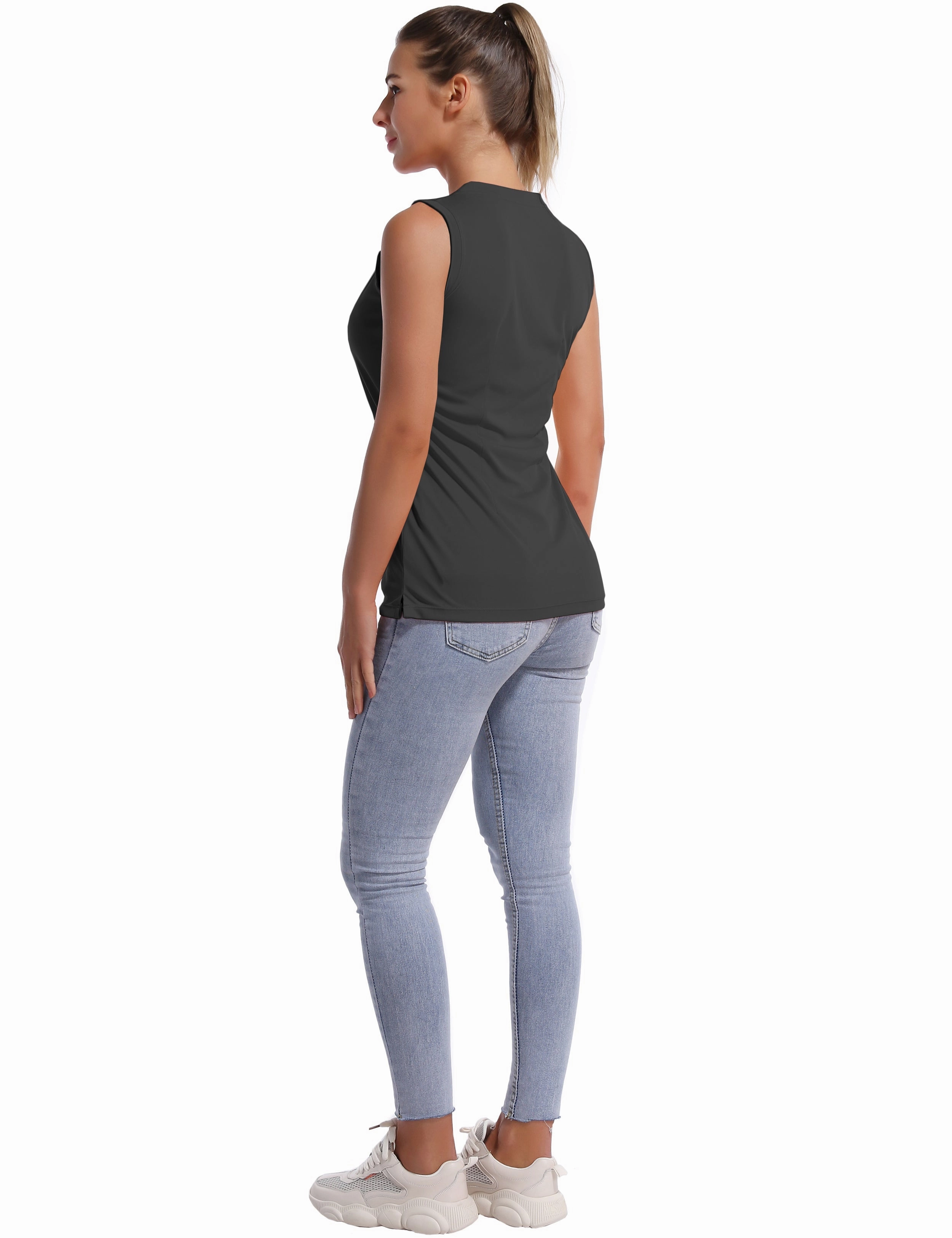 V Neck Sleeveless Athletic Shirts shadowcharcoal_Tall Size