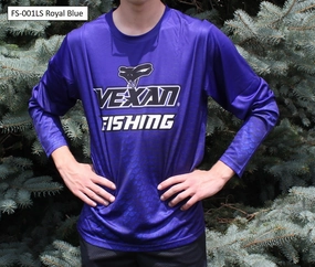 Vexan Fishing Long Sleeve T-Shirt Royal Blue Scales Pattern
