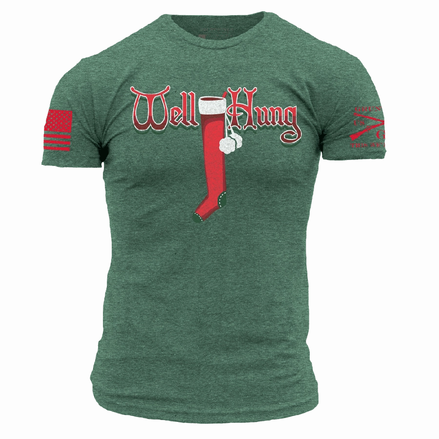 Well Hung T-Shirt - Heather Forest Green