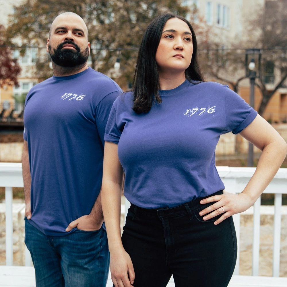 Women's 1776 Flag Boyfriend Fit T-Shirt - Future Dusk