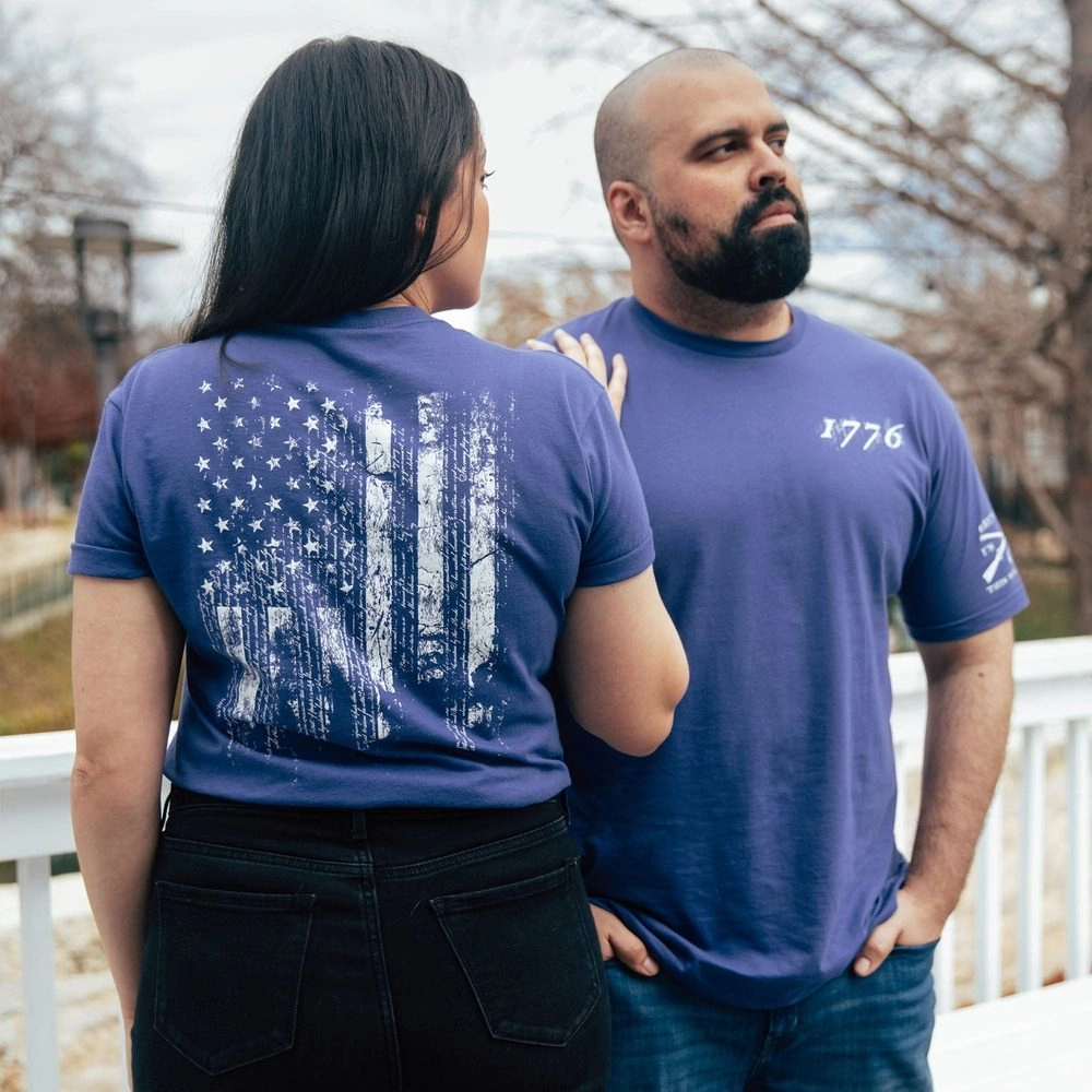 Women's 1776 Flag Boyfriend Fit T-Shirt - Future Dusk
