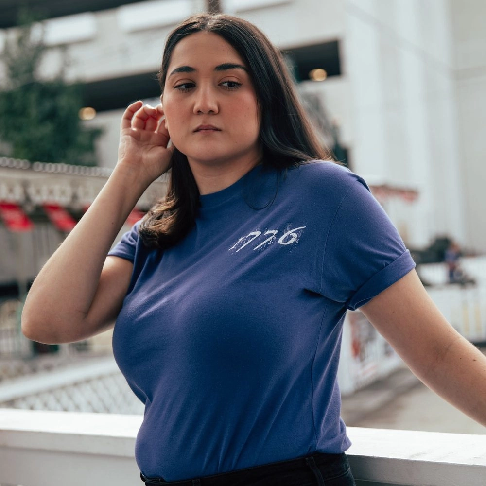 Women's 1776 Flag Boyfriend Fit T-Shirt - Future Dusk