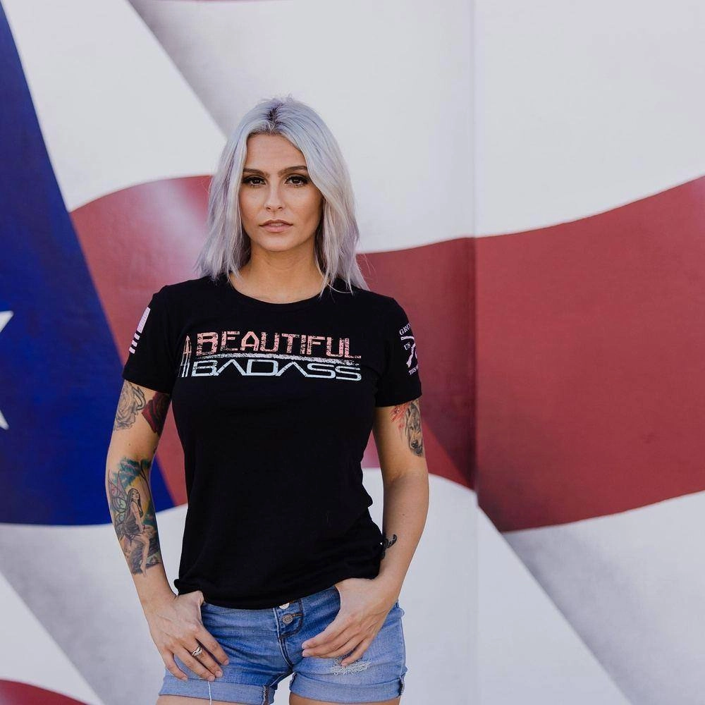 Women's Beautiful Badass Ombre T-Shirt- Black