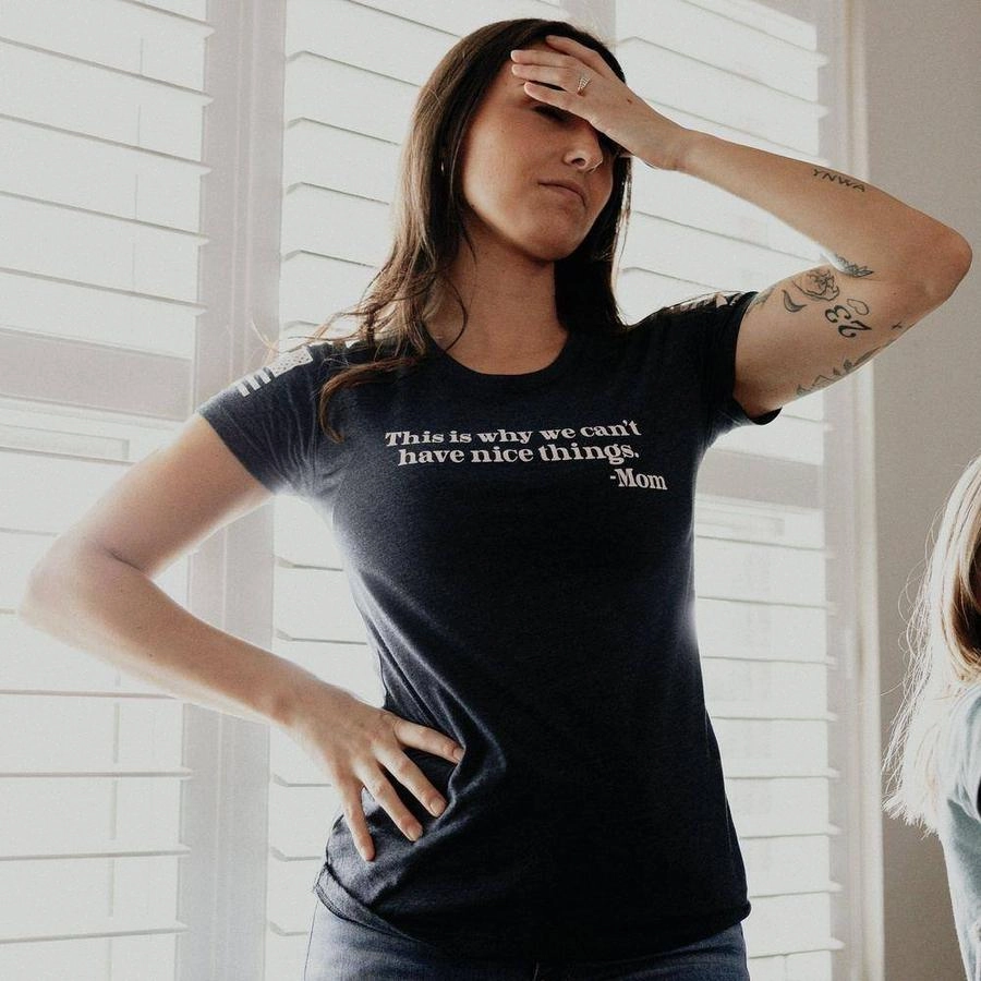 Women's Can't Have Nice Things Slim Fit T-Shirt - Midnight Navy
