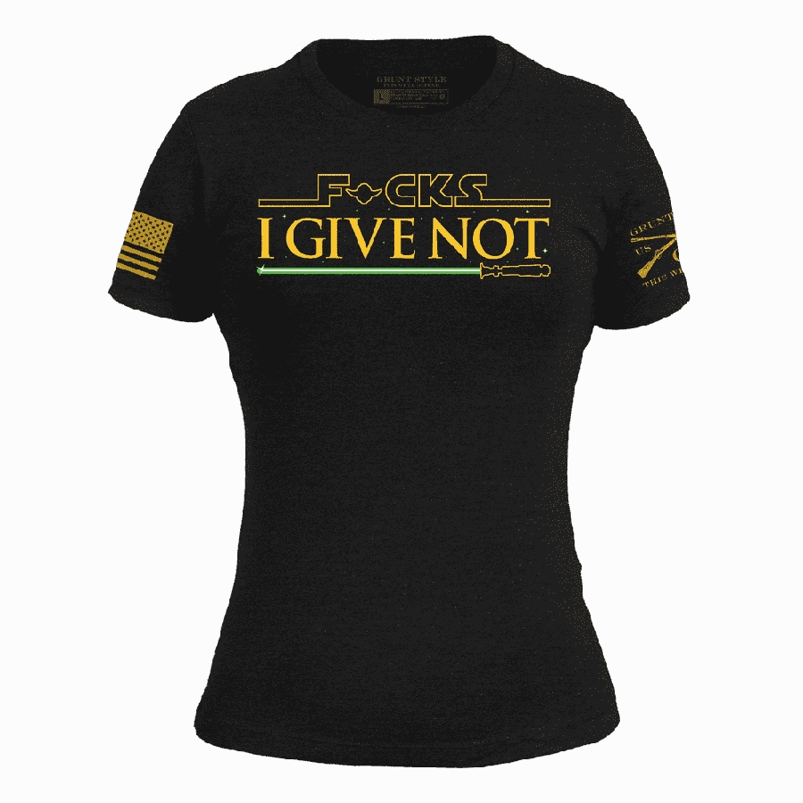Women's F*cks I Give Not Slim Fit T-Shirt - Black