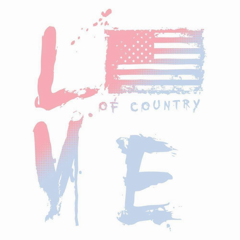 Women's Love of Country Ombre T-Shirt - White