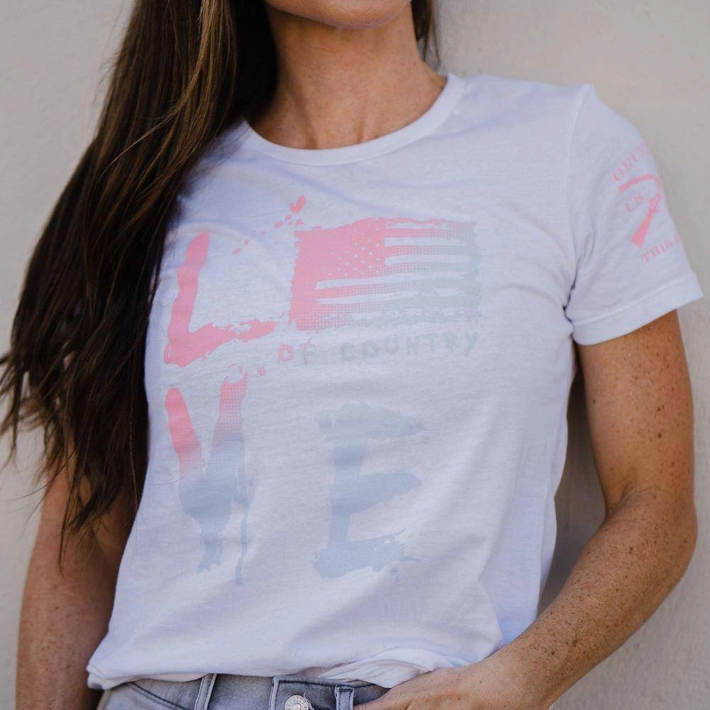 Women's Love of Country Ombre T-Shirt - White