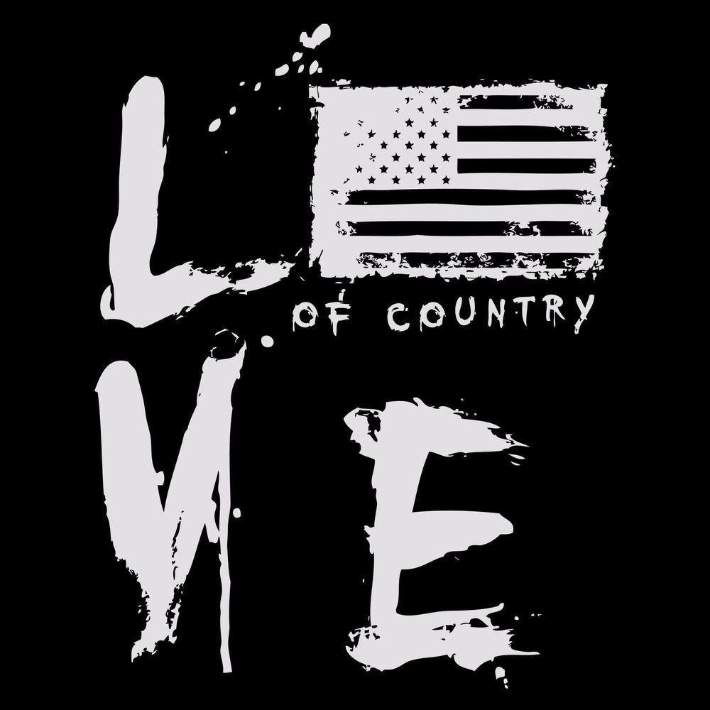 Women's Love of Country V-Neck - Black