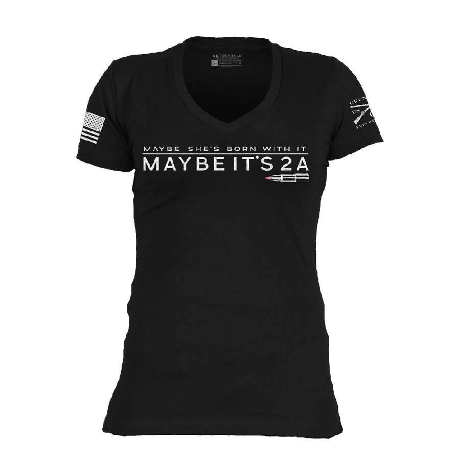 Women's Maybe It 2A V-Neck - Black