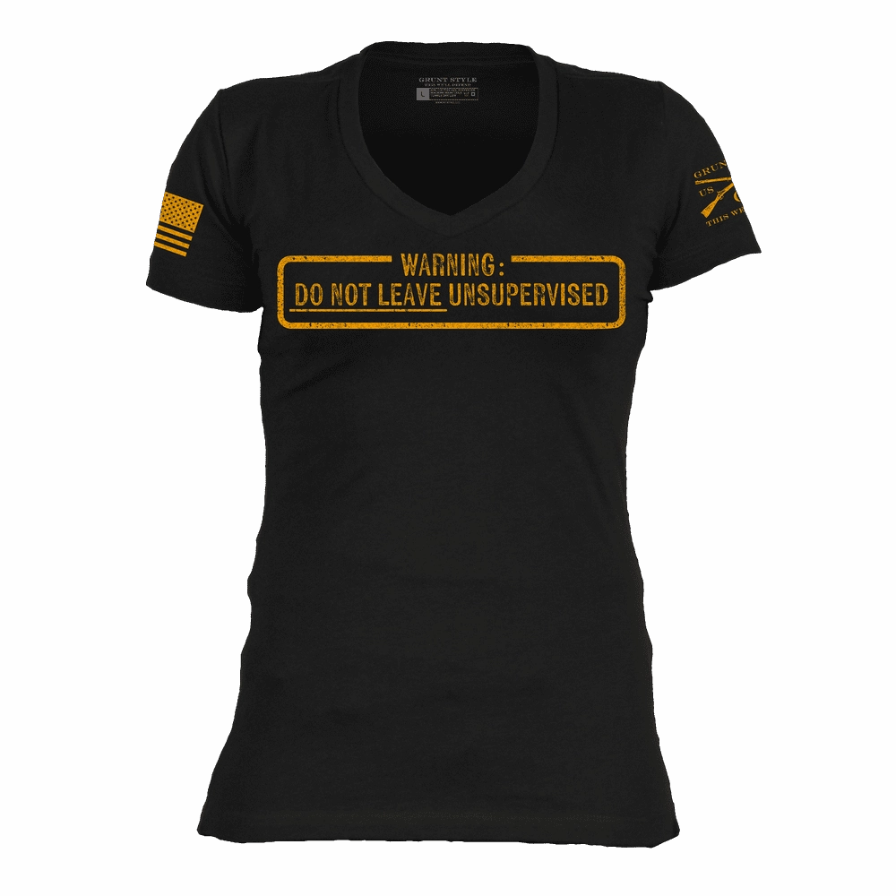 Women's Needs Supervision V-Neck T-Shirt - Black