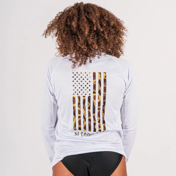 Women's Performance Long Sleeve Shirt | White | Sunflower