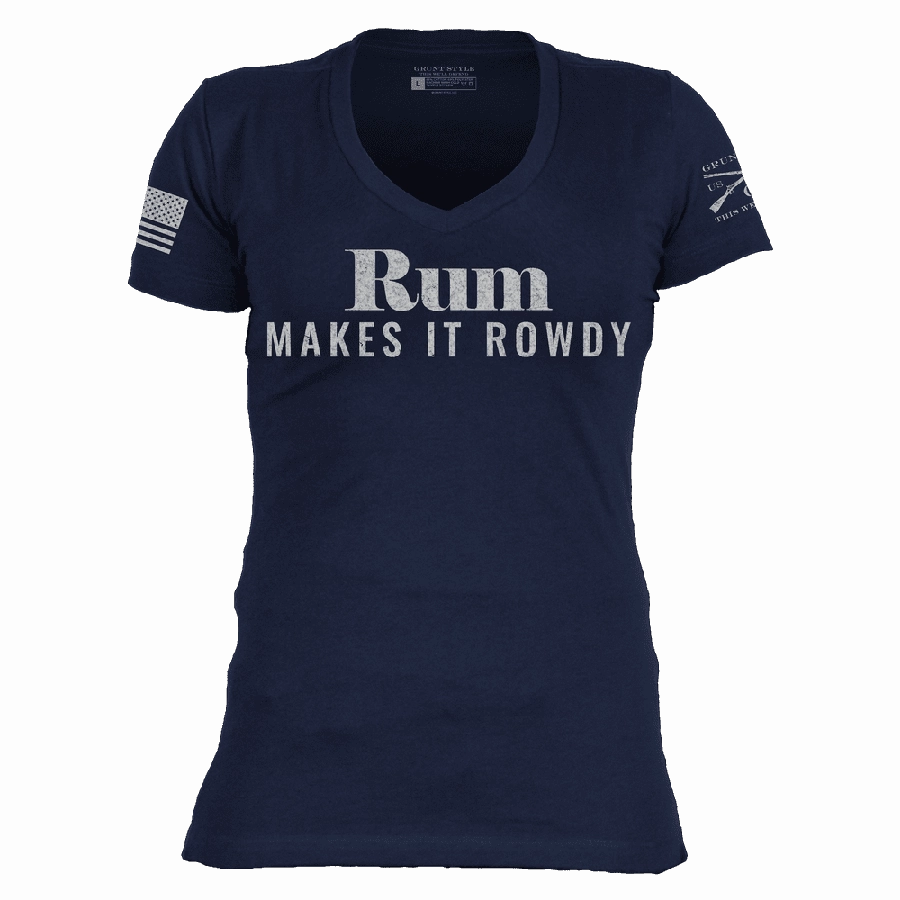 Women's Rum Makes It Rowdy V-Neck - Midnight Navy