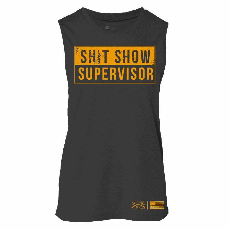 Women's Sh*t Show Supervisor Everyday Tank - Dark Heather Gray