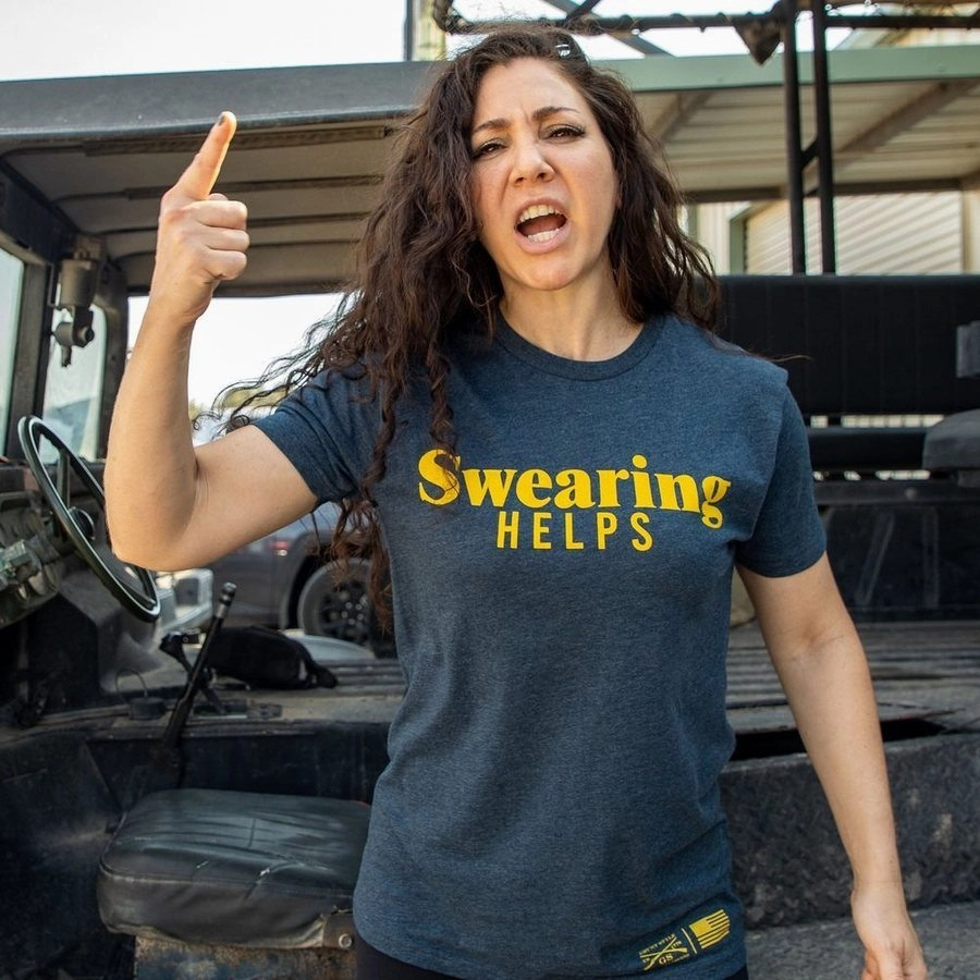 Women's Swearing Helps Boyfriend Fit T-Shirt - Midnight Navy