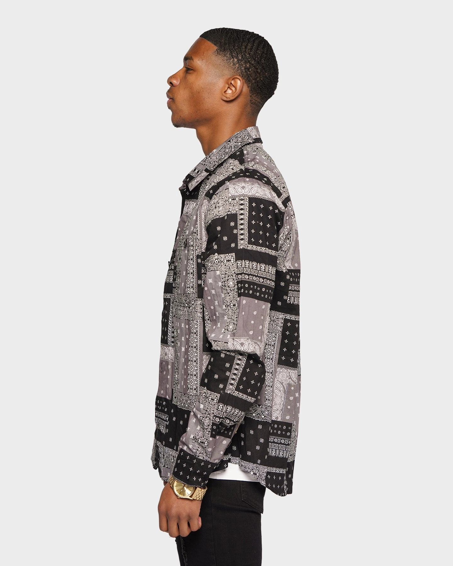 XXIII Paredea Paisley Button Up Black/White