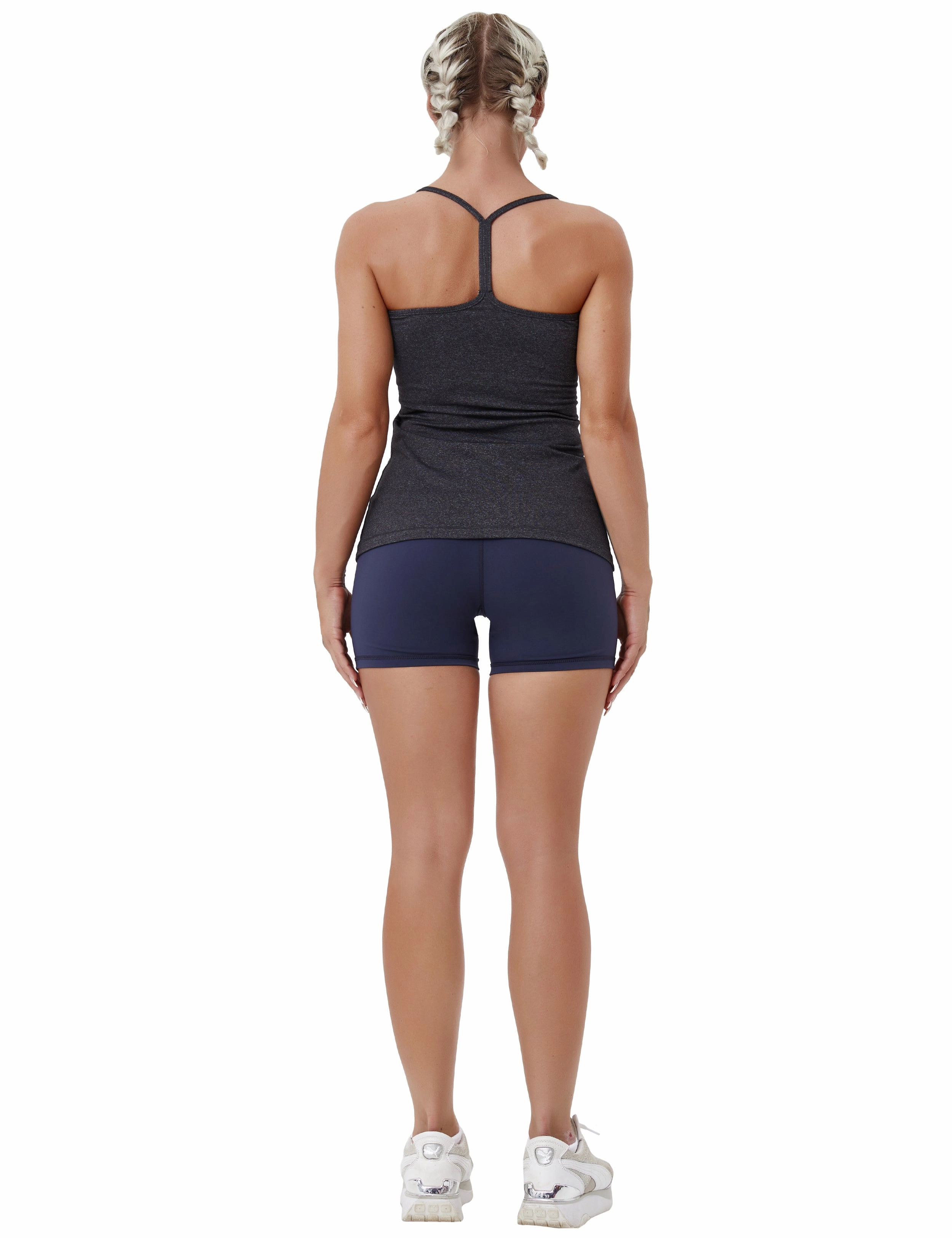Y-back Spaghetti Strap Tank Tops heathercharcoal_Golf