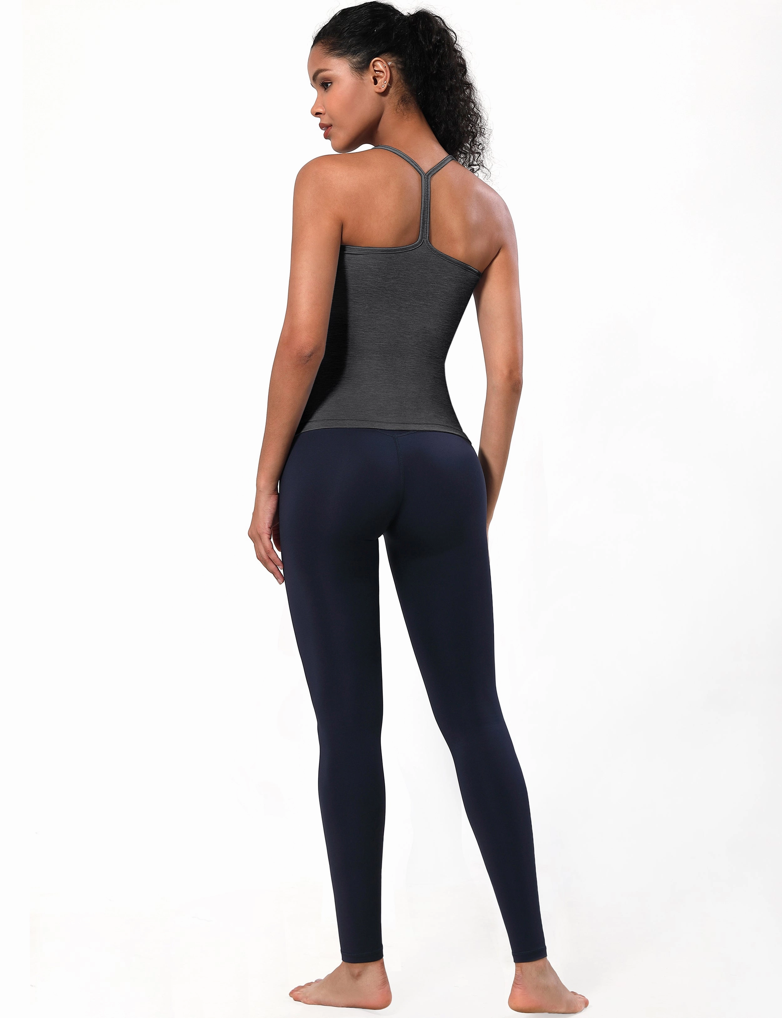Y-back Spaghetti Strap Tank Tops heathercharcoal_Golf