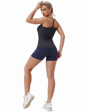 Y-back Spaghetti Strap Tank Tops heathercharcoal_Golf