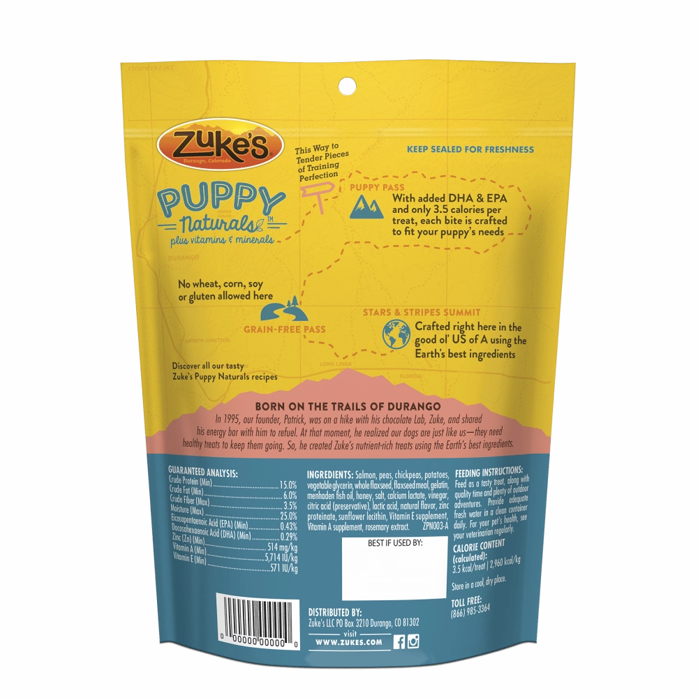 Zuke's Puppy Naturals Grain Free Salmon and Chickpea Dog Treats